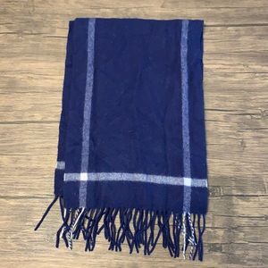 J. Crew CASHMERE Blue Plaid Winter Scarf